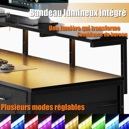 Bandeau lumineux LED intégré sous l'étagère, 60 000 couleurs pilotables
