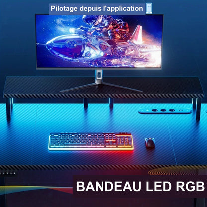 Bandeau LED RGB du bureau assis debout piloté depuis une application