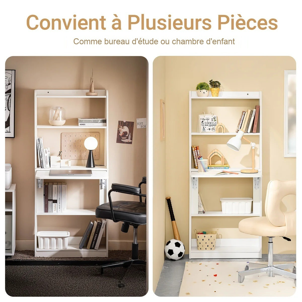 Un bureau d'adulte ou un coin devoirs dans une chambre