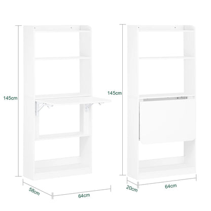 Dimensions du bureau escamotable, 64 cm de large, 145 cm de haut