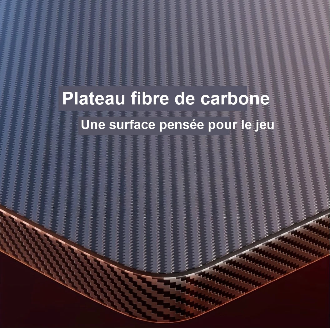 Texture du plateau effet fibre de carbone du bureau gamer