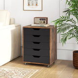 Caisson bureau noir et bois