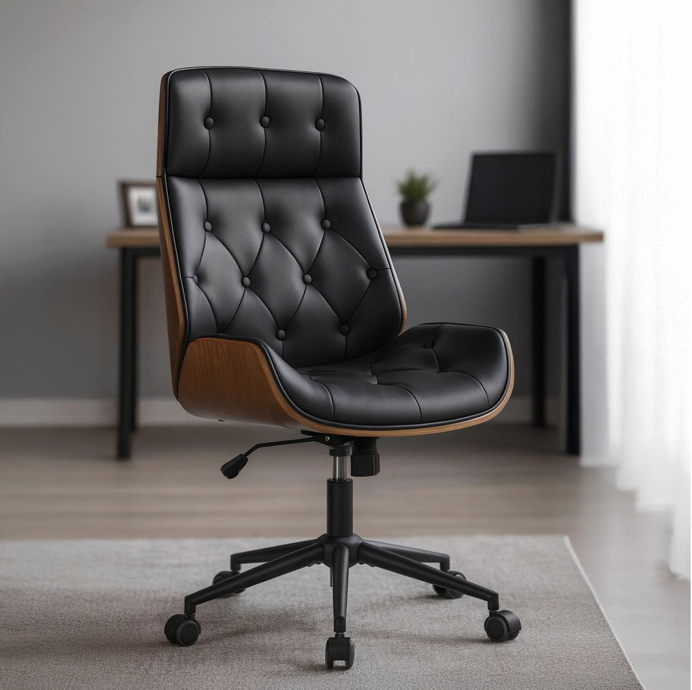 Chaise de bureau capitonnée en situation