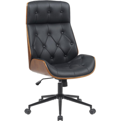 Chaise de bureau capitonnée style Chesterfield en bois courbé