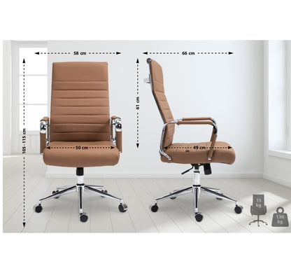Dimensions de la chaise de bureau en cuir