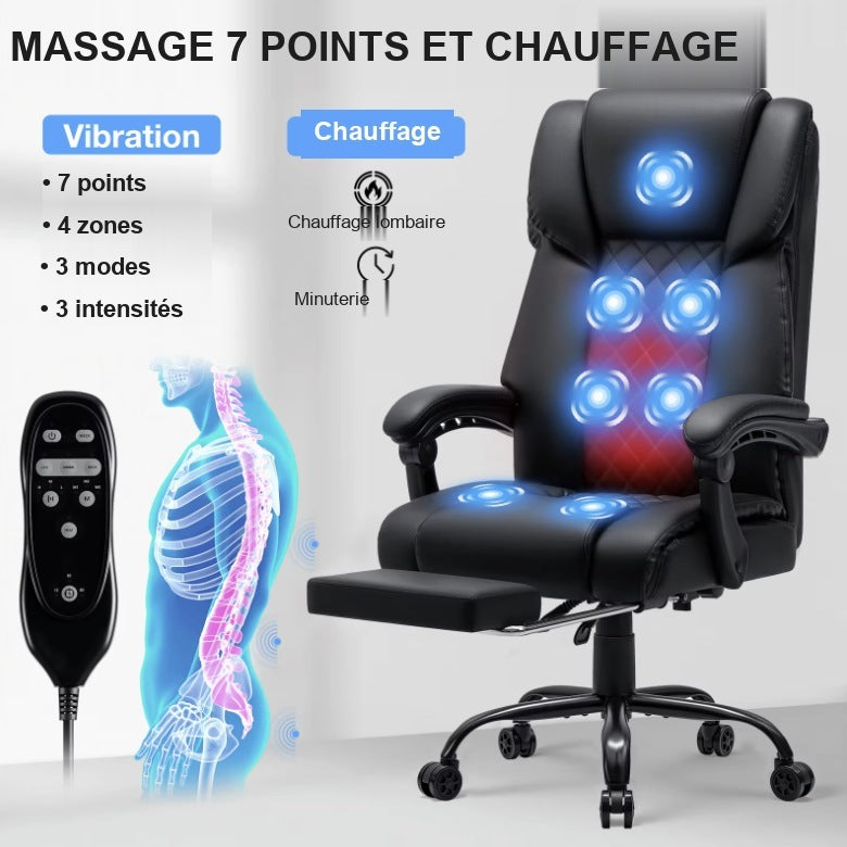 Les 7 points de vibration et la télécommande de la chaise massante