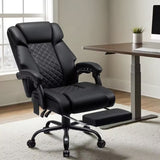 Chaise de bureau massante et chauffante 7 points avec repose-pieds