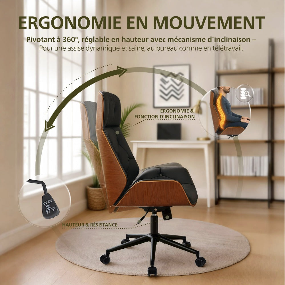 Rotation à 360 degrés, réglage en hauteur et inclinaison