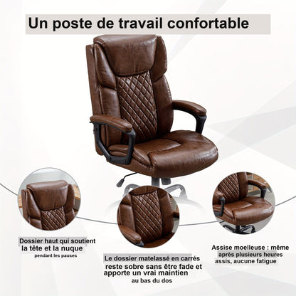 Dossier haut et assise moelleuse de la chaise de bureau