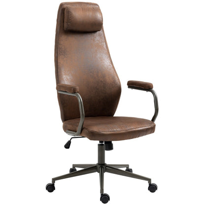 Chaise de bureau vintage en similicuir aspect cuir vieilli