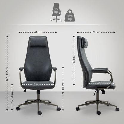 Dimensions de la chaise de bureau vintage noire