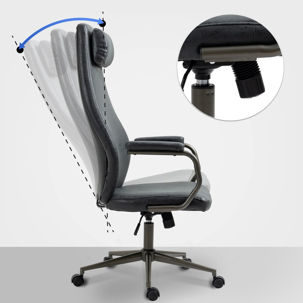 Dossier inclinable de la chaise vintage noire