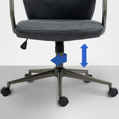 Réglage en hauteur et piètement de la chaise vintage noire