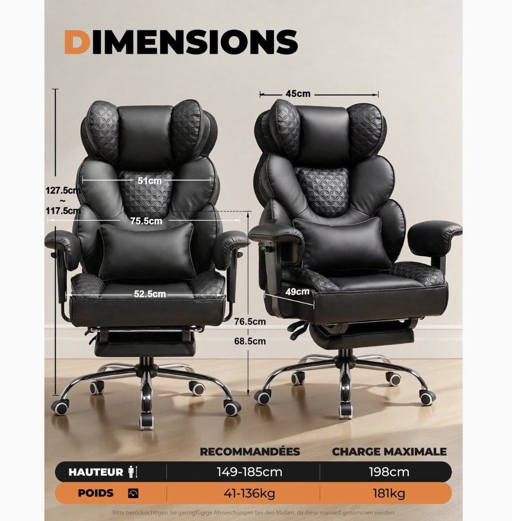 Dimensions du fauteuil de bureau et morphologies recommandées
