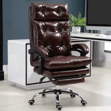 Chaise de bureau vintage avec repose-pieds escamotable