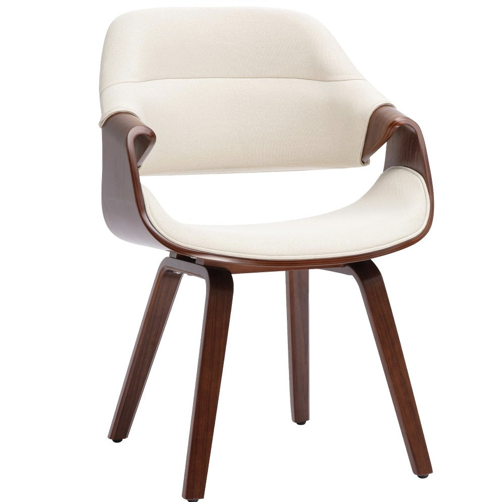 Chaise design nordique en bois courbé avec accoudoirs