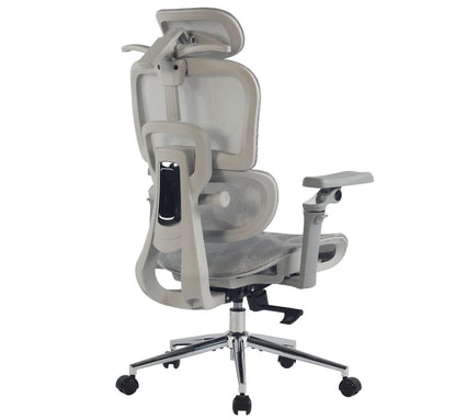 Chaise ergonomique grise vue de dos