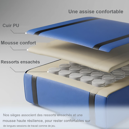 Assise à ressorts ensachés et mousse haute résilience de la chaise gamer