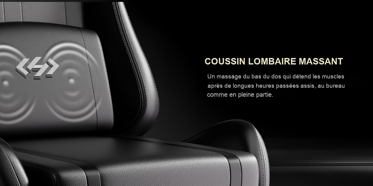Coussin lombaire massant de la chaise gamer