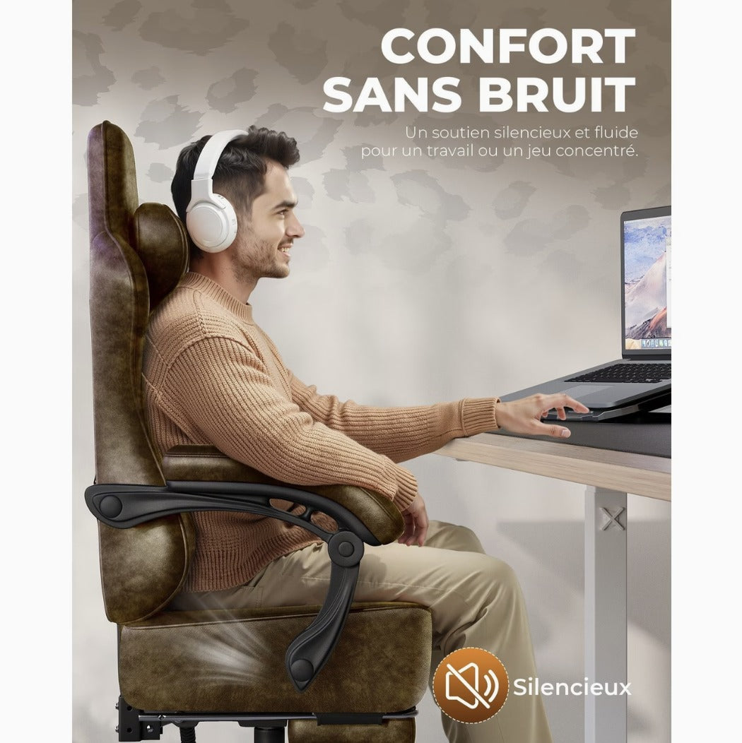 Accoudoirs souples et silencieux de la chaise gaming