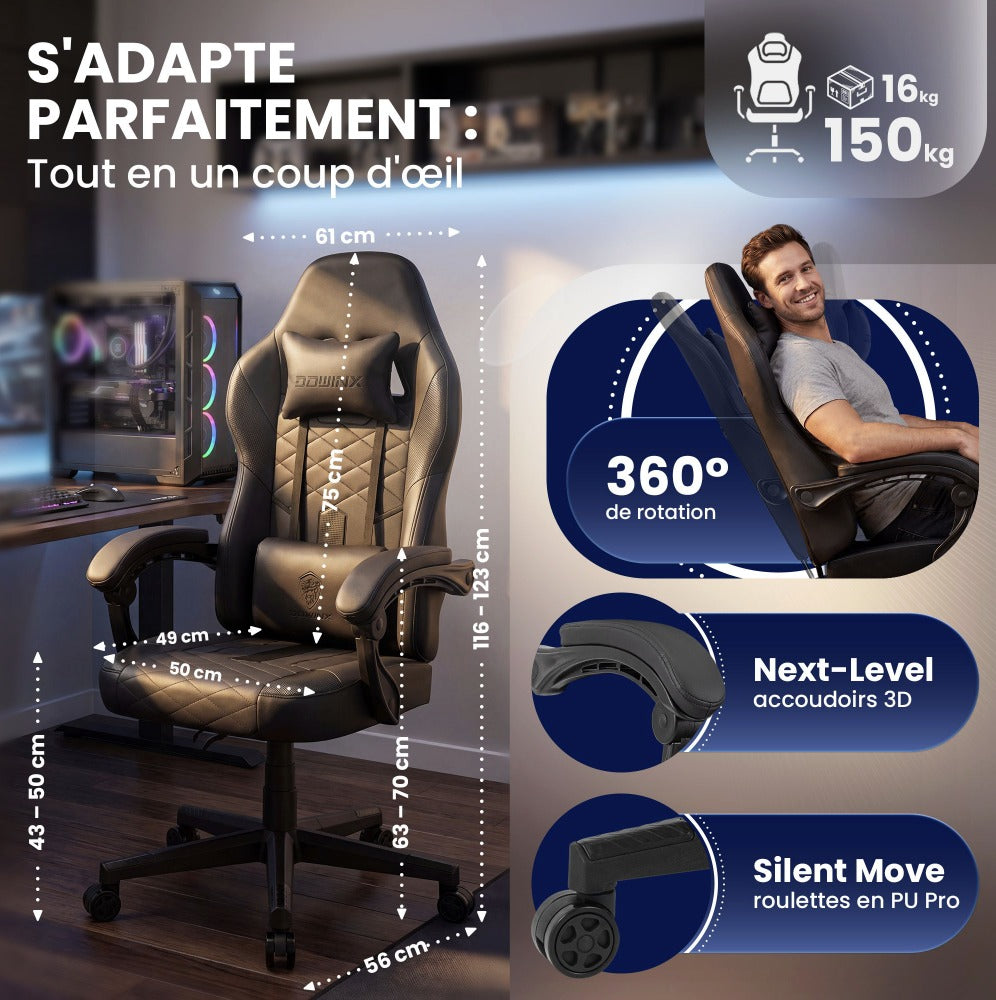 Dimensions de la chaise gaming