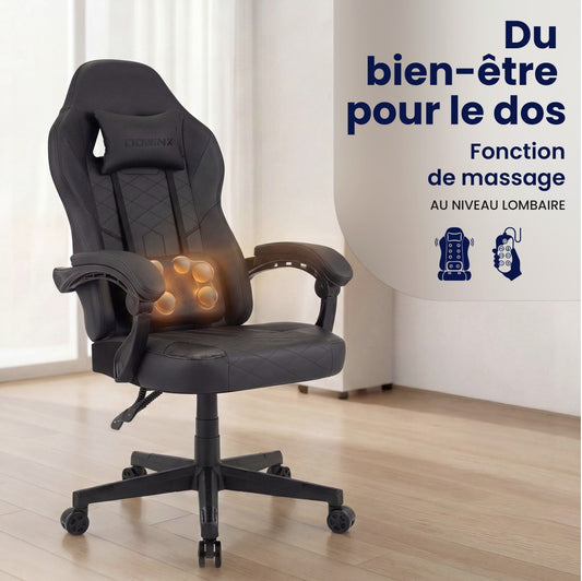 Fonction massage au niveau lombaire de la chaise gaming