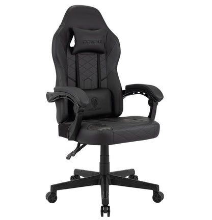 Chaise gaming noire avec fonction massage et dossier inclinable