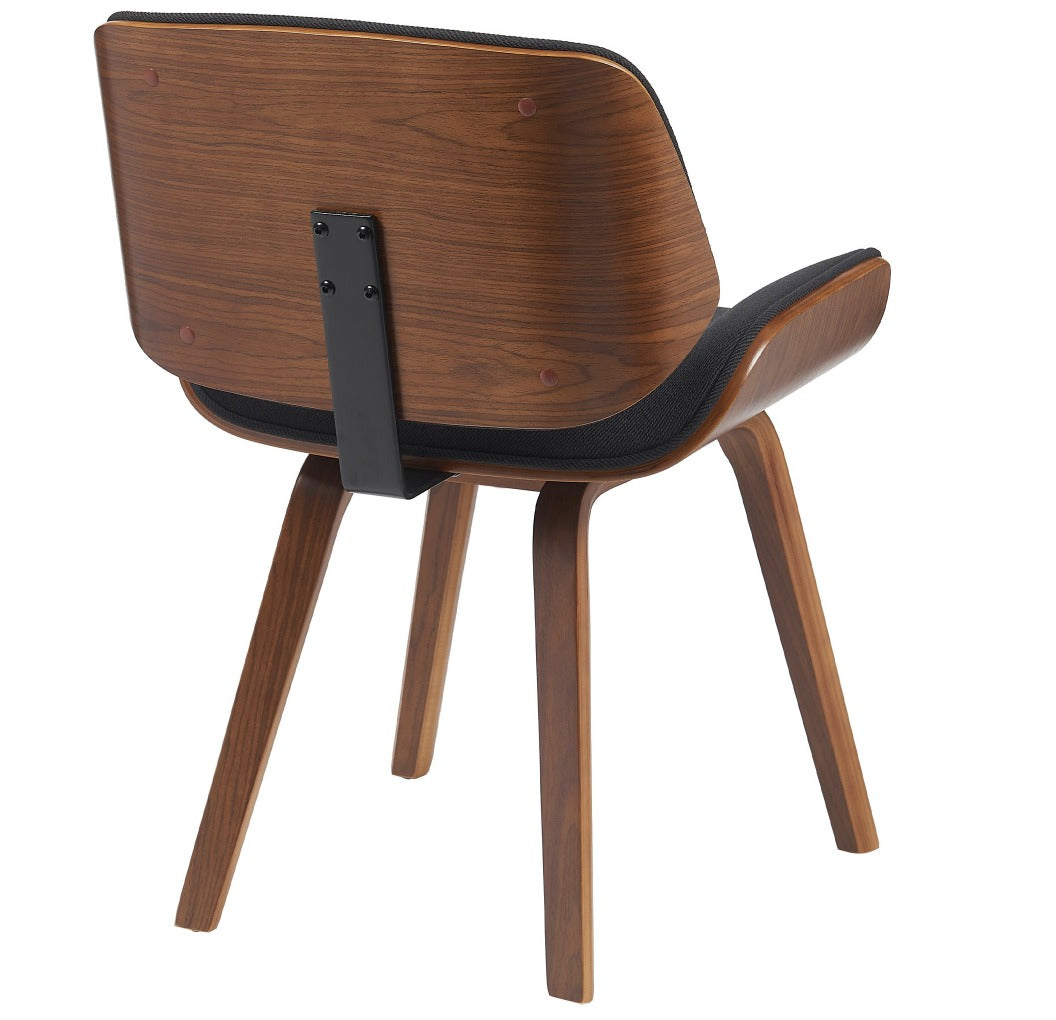 Dos de la chaise en bois courbé plaqué noyer