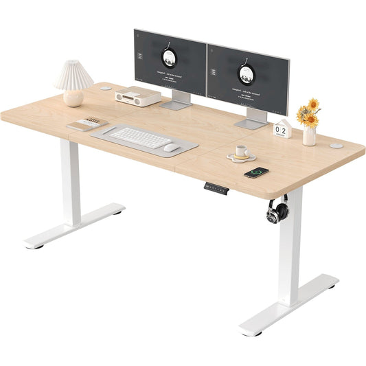Bureau assis debout blanc 140 x 60 cm