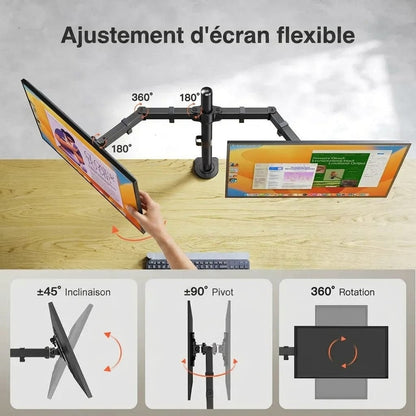 Ajustement d'écran flexible inclinaison pivot rotation 360 degrés