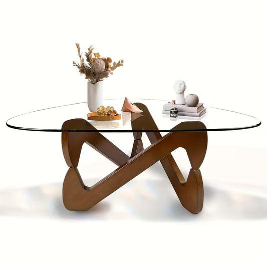 Table basse design en verre trempé