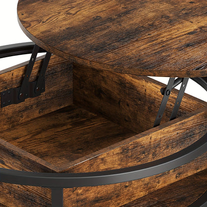 Table basse ronde en bois et metal