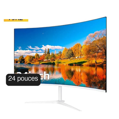 Écran PC 24 pouces incurvé Full HD paysage automne