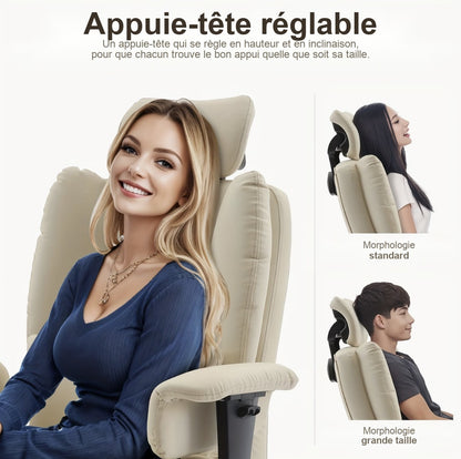 Appuie-tête réglable en hauteur et en inclinaison du fauteuil de bureau