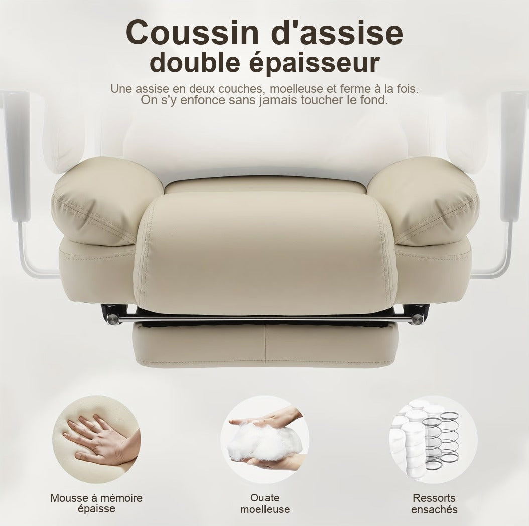 Assise double épaisseur, mousse à mémoire de forme et ressorts ensachés