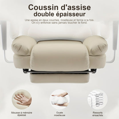 Assise double épaisseur, mousse à mémoire de forme et ressorts ensachés