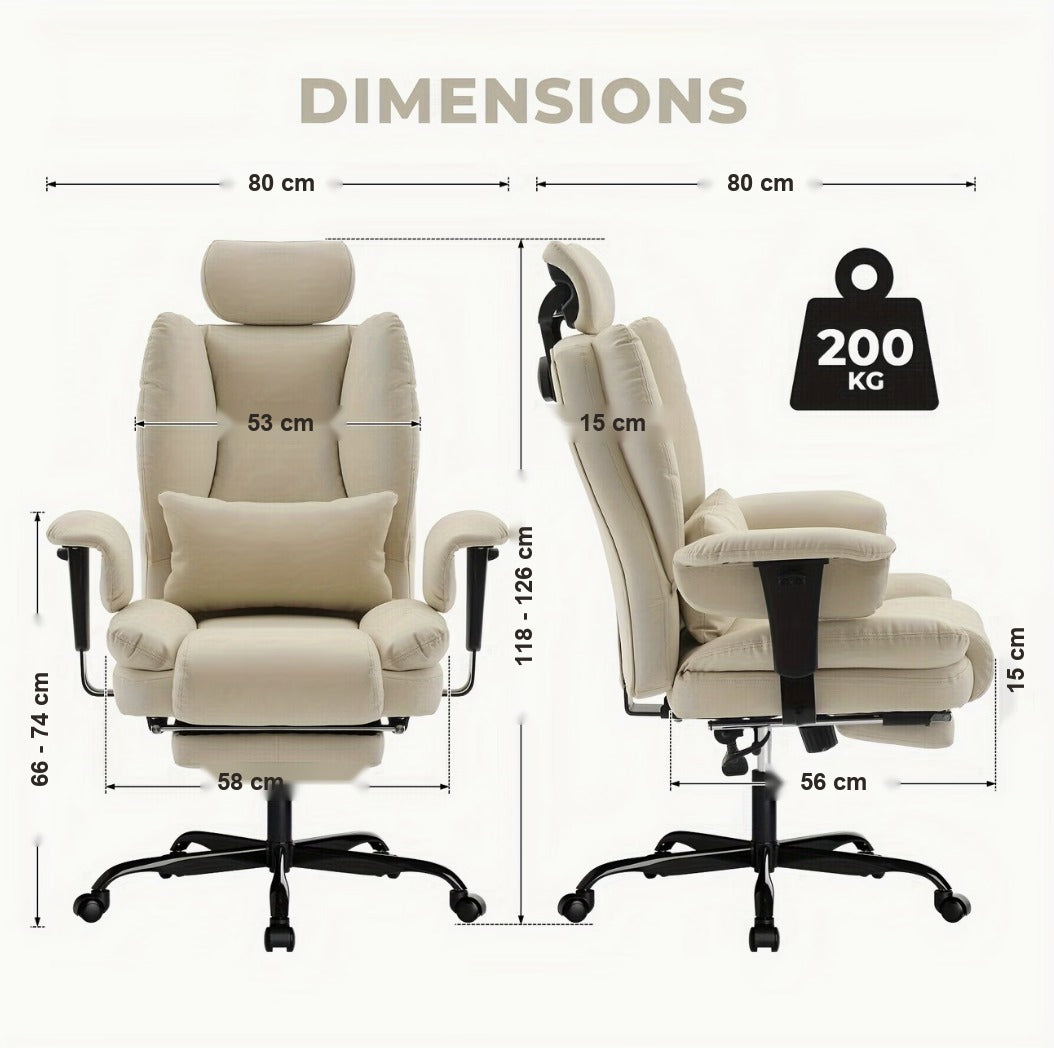 Dimensions du fauteuil de bureau matelassé
