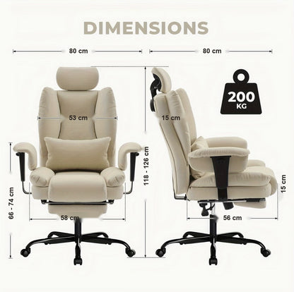 Dimensions du fauteuil de bureau matelassé