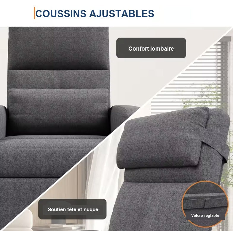 Un coussin lombaire et un coussin de tête ajustables