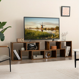 Meuble télé modulable en bois, longueur réglable de 140 à 180 cm