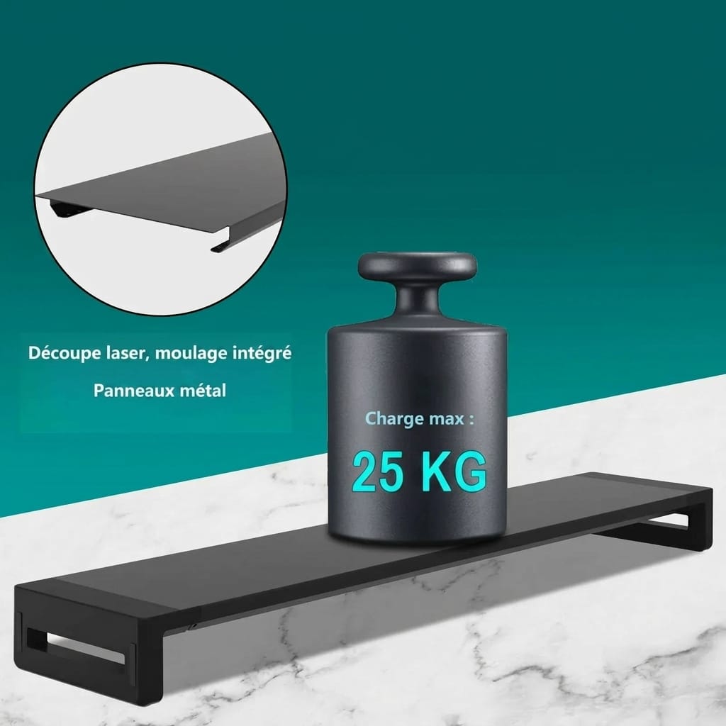 Rehausseur double écran charge max 25 kg découpe laser panneaux métal