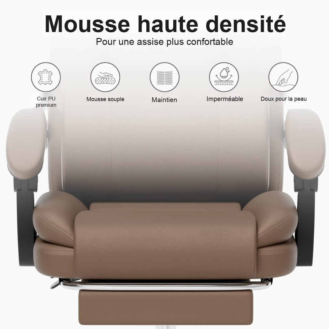 Mousse haute densité, cuir PU premium, imperméable et doux pour la peau