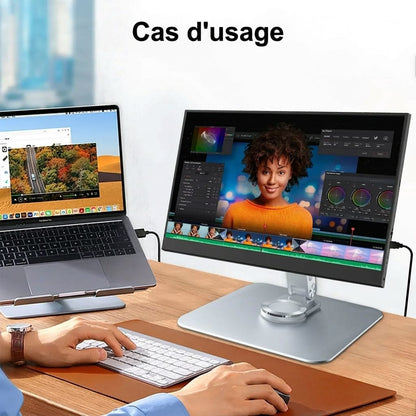 Support écran portable cas d'usage télétravail créatif