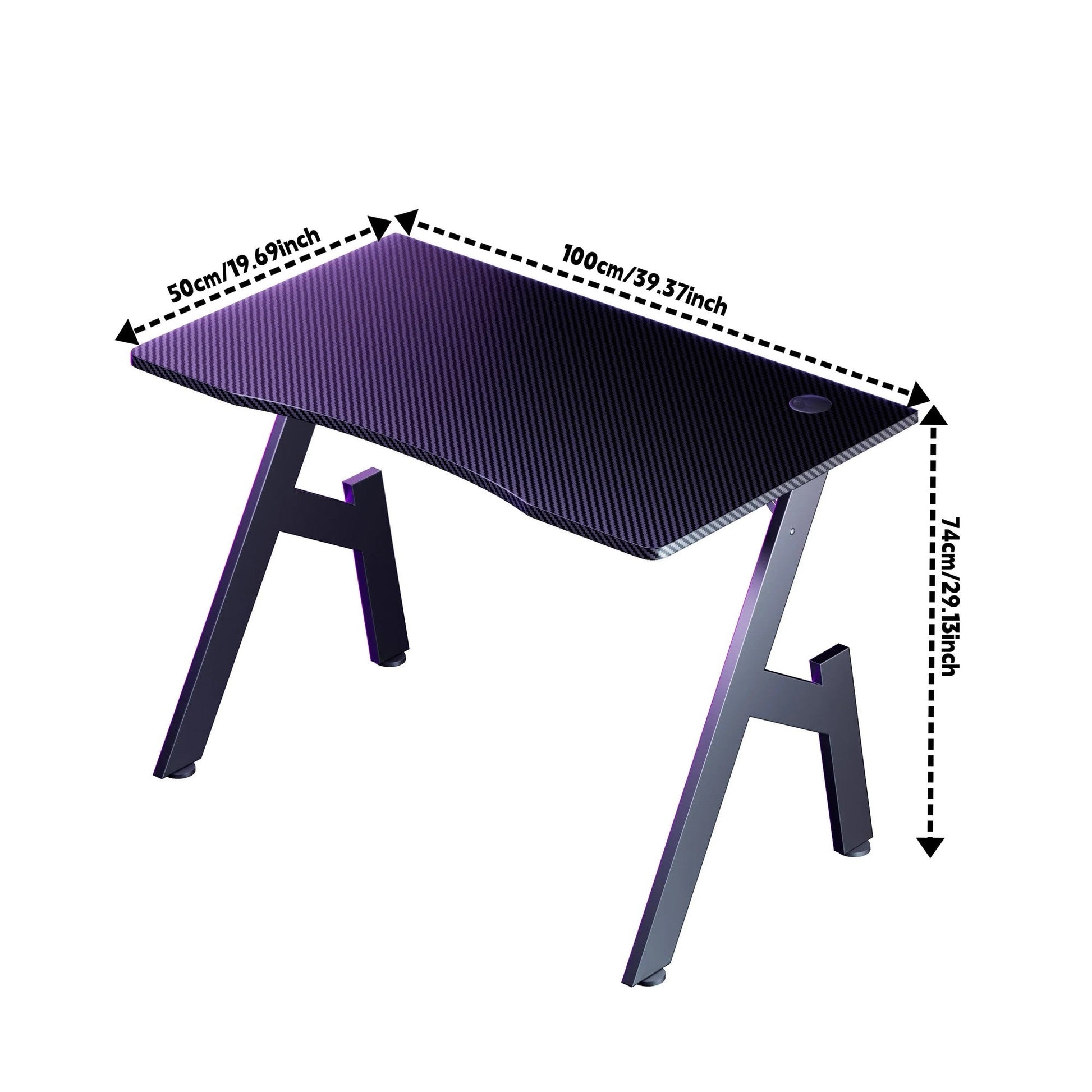 Dimensions du bureau gamer 100 x 50 x 74 centimètres